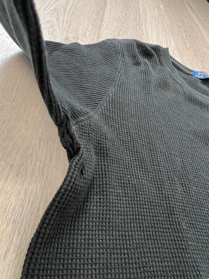 Pull nid-d’abeilles Ralph Lauren Noir avec logo brodé rouge Taille XXL - photo numéro 13