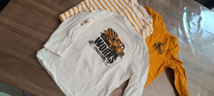 Lot t-shirts Kiabi 4A engins de chantier