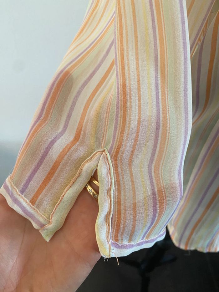 Chemise Afibel en voile aux couleurs pastels taille 38 - photo numéro 5