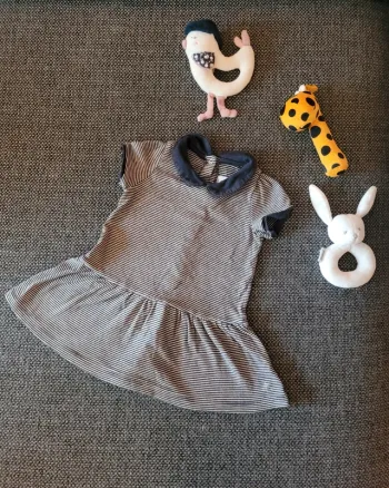 Robe manches courtes à col Petit Bateau 12 mois