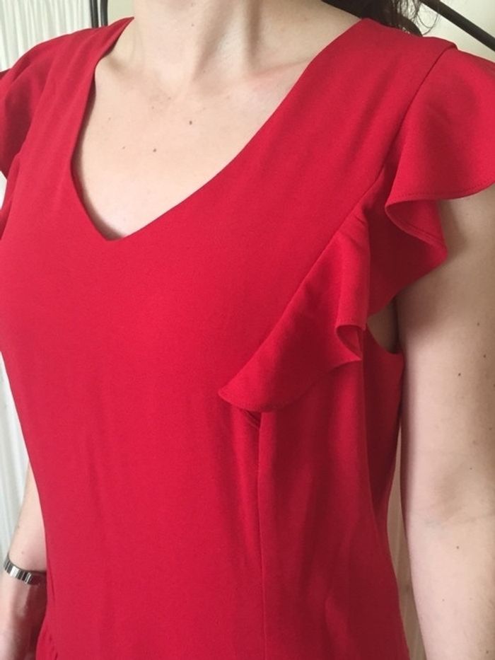 Robe rouge midi doublée - photo numéro 3