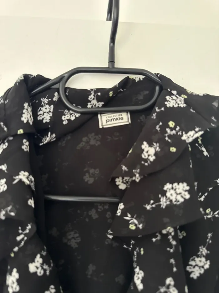 Blouse ouverte sur le devant à fleurs fluide et léger Pimkie - photo numéro 7