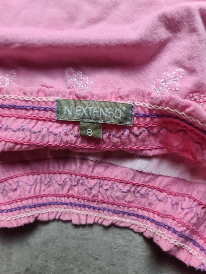 T shirt Manches courtes été fille Taille 8 ans couleur rose blanc violet - photo numéro 2