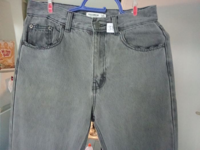 Jeans pull et bear taille 38 couleur gris - photo numéro 6