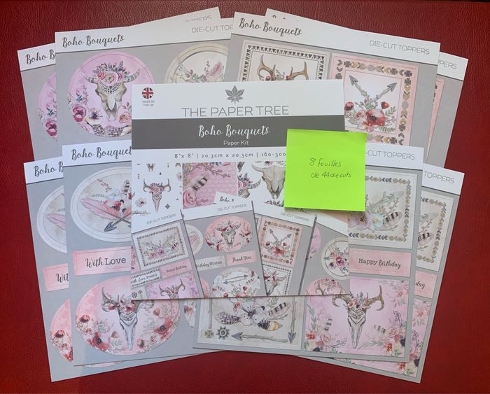 Kit (incomplet) Papier + Die-cuts Boho Bouquets - photo numéro 3