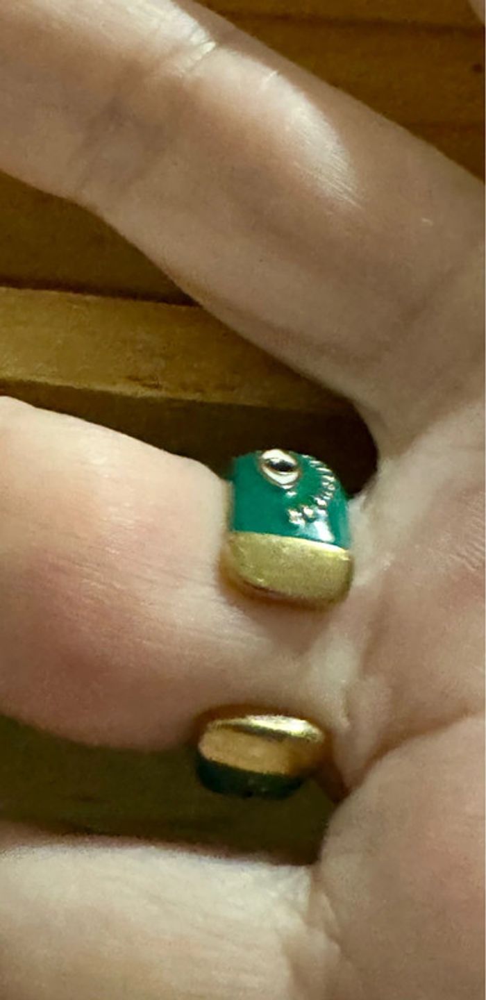 Bague résine verte œil arabesque acier inoxydable or taille 50 mile Mila - photo numéro 4