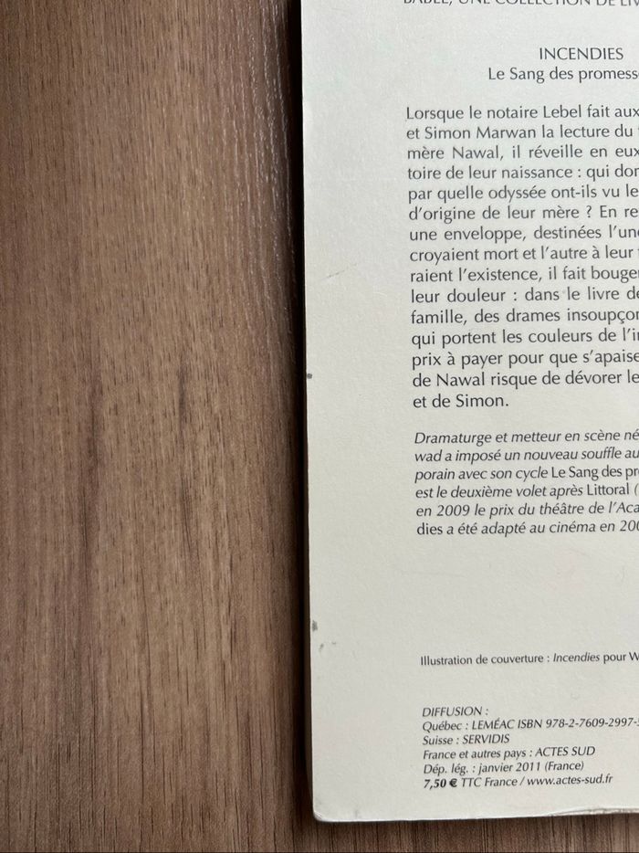 Livre de Wajdi Mouawad «Incendies» Babel - photo numéro 5