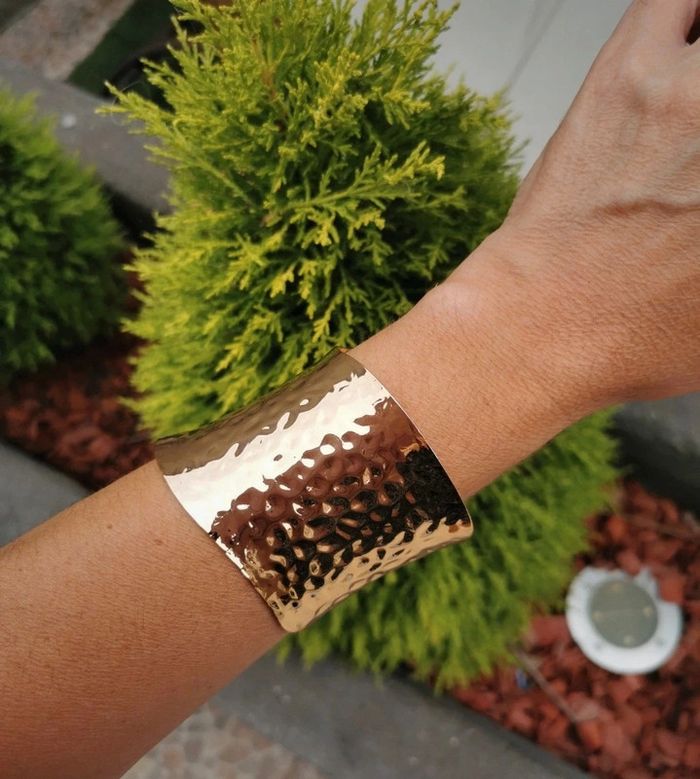 A47 bracelet jonc manchette bohème doré or tendance réglable