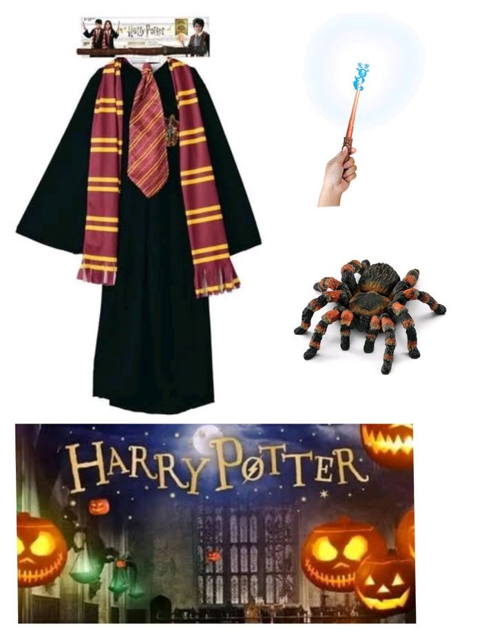 Déguisement Harry Potter 7/10 ans Gryffondor baguette lumos wand et mygale - photo numéro 2