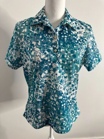 Polo bleu psychédélique Vintage T38