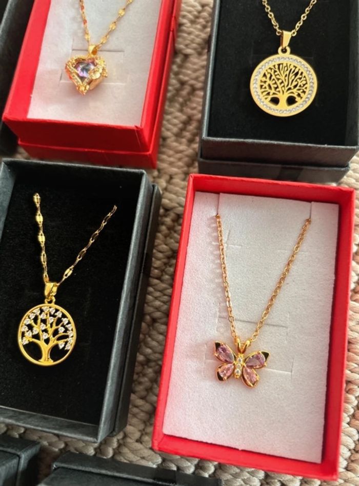 Coffret cadeau collier acier inoxydable boîte noeud bijoux cadeau - photo numéro 4
