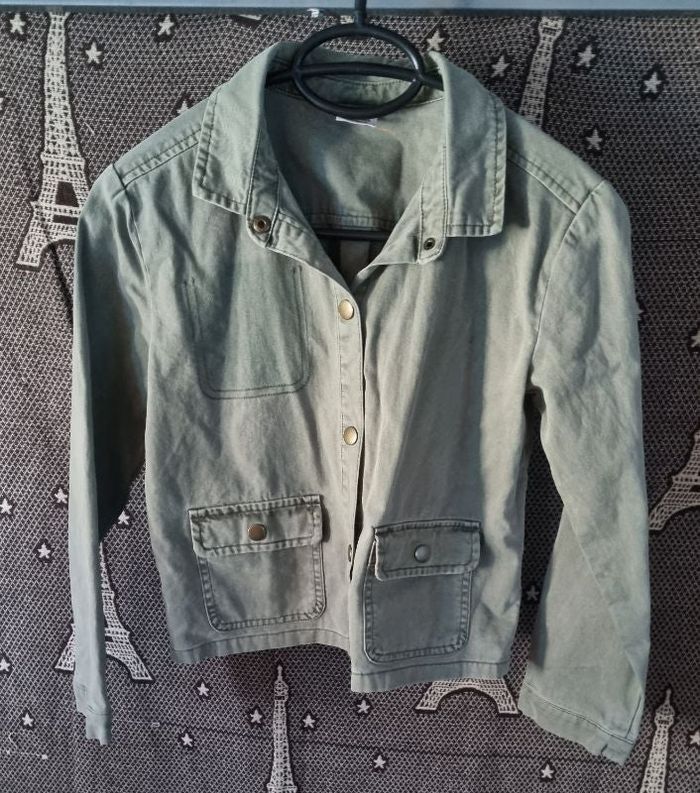 Veste en jean kaki mixte