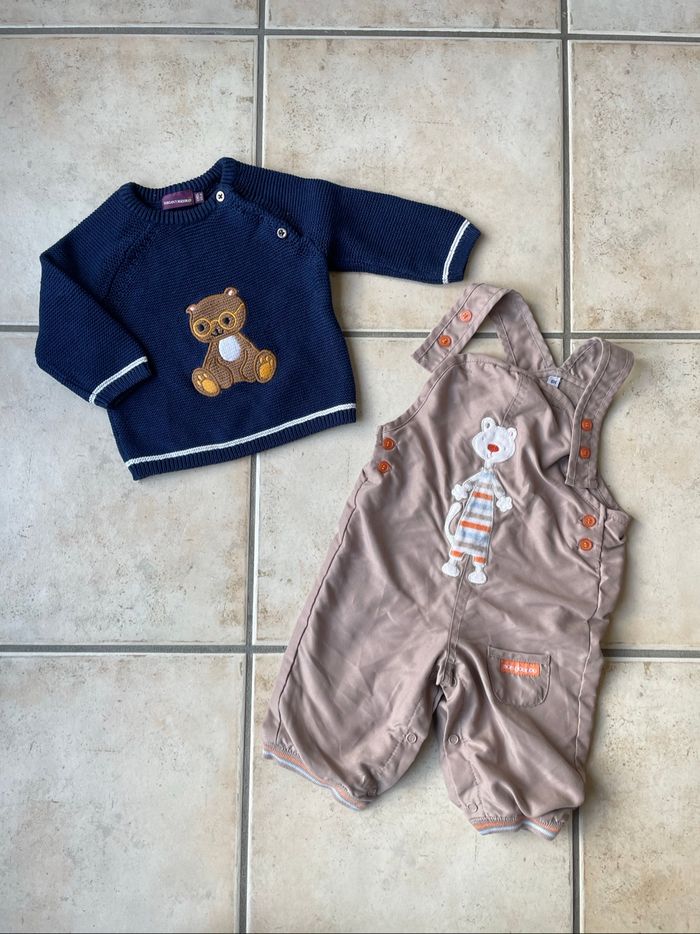 Ensemble 6 mois - pull / Salopette