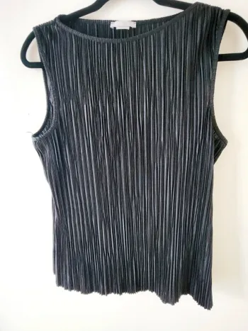Haut sans manches noir plissé H&M - Taille S