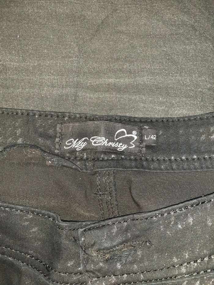 Pantalon effet huilé à carreaux 40 42 - photo numéro 3