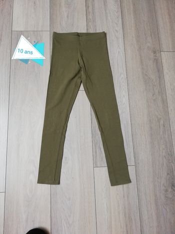 10 ans fille legging vert kaki 