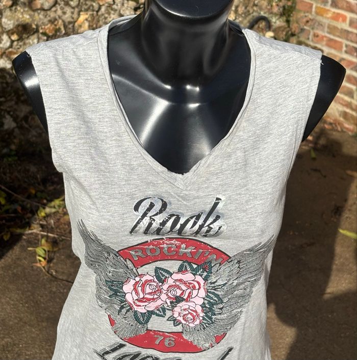 Débardeur imprimé Rock – Up Fashion – Taille 34/36 (XS/S) - photo numéro 3