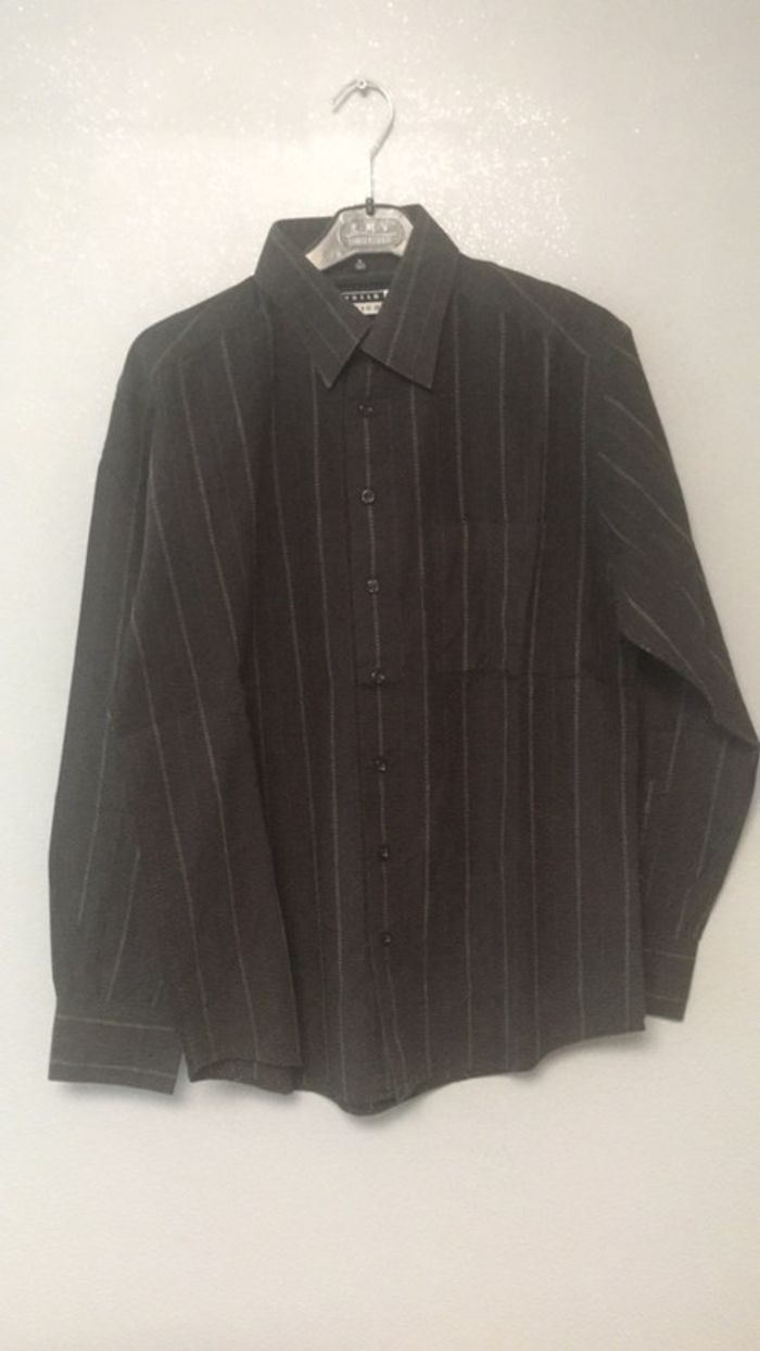 Chemise manches longues unis fine rayures