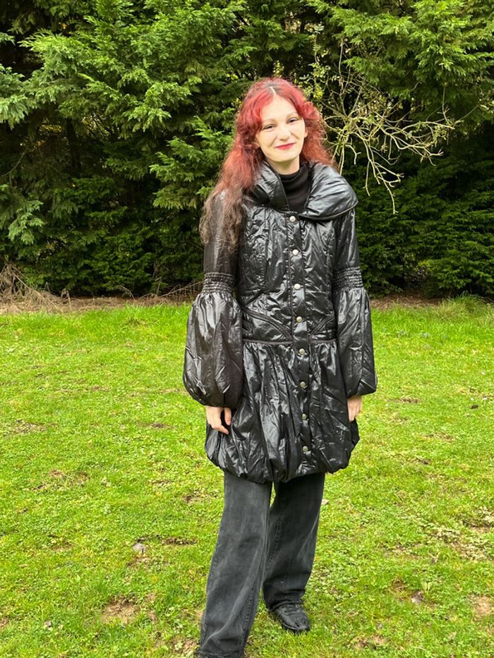Long manteau bouffant extravagant / manteau d'hiver pour femme - photo numéro 4