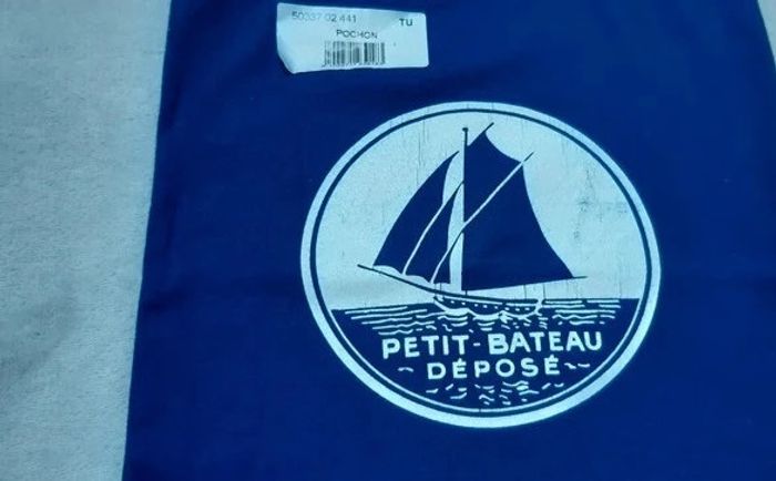 Pochon "petit bateau" bleu roi neuf avec étiquette - photo numéro 3
