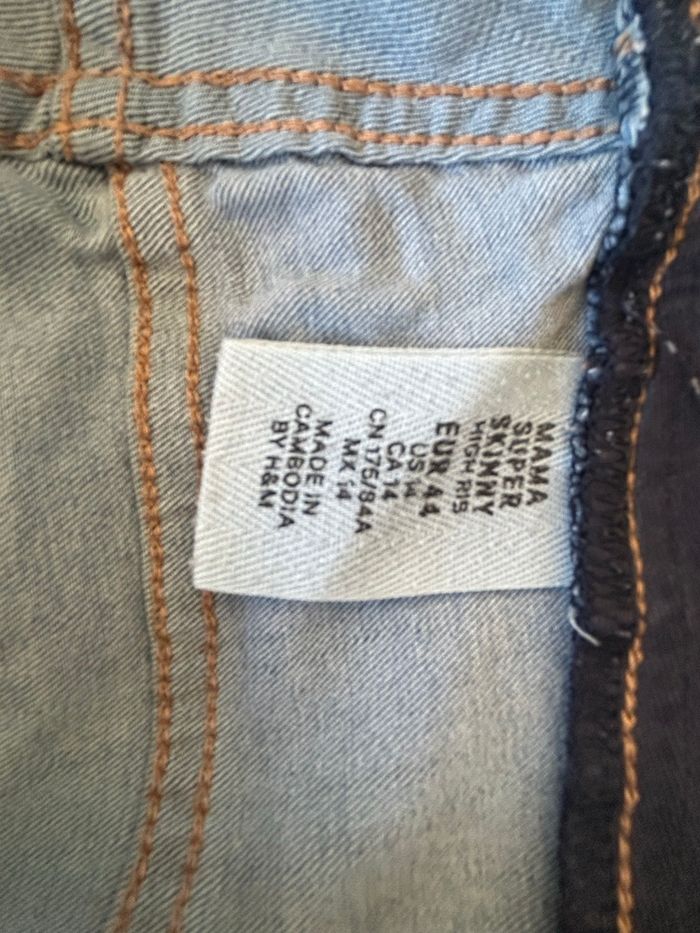 Pantalon de grossesse bleu mama super/ h&m  44 - photo numéro 4