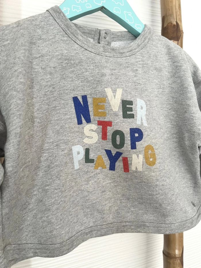 Sweatshirt en molleton Petit Bateau taille 24 mois - photo numéro 2