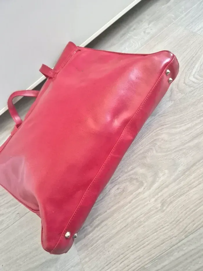 Malette cartable en cuir rouge Le Tanneur - photo numéro 2