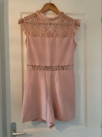 Combishort rose ajourée