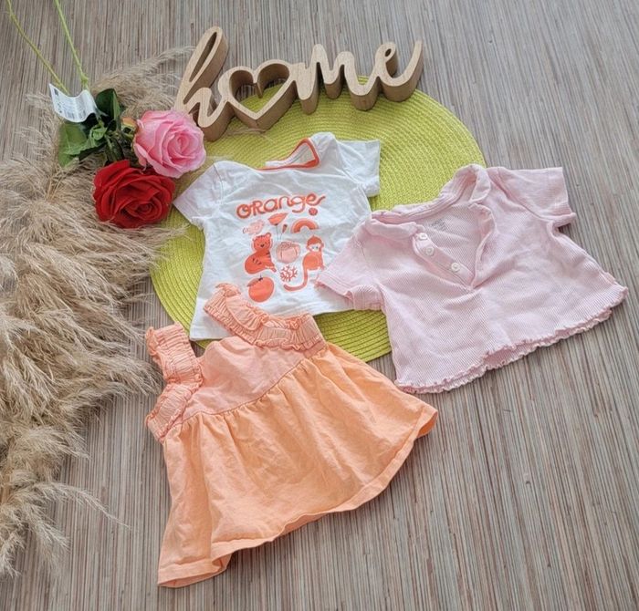 Lot t-shirt fille 1mois