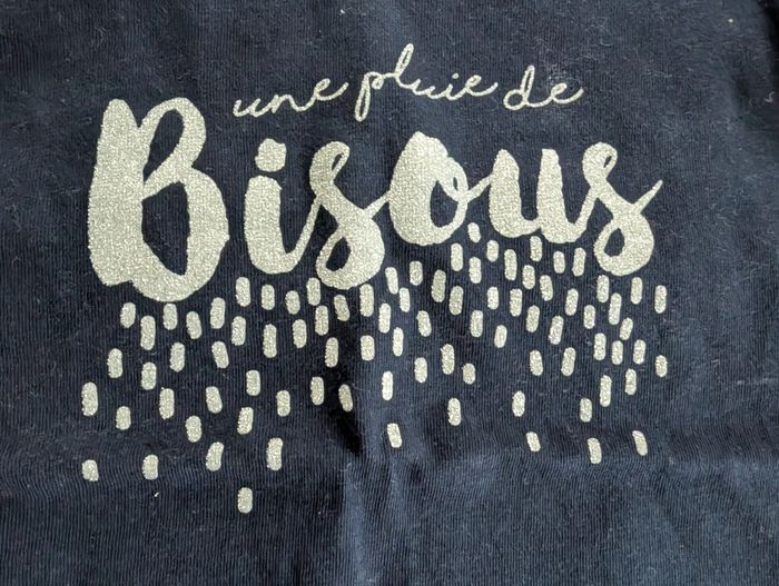 Tshirt ML bleu marine Bisous - 3A - Gémo