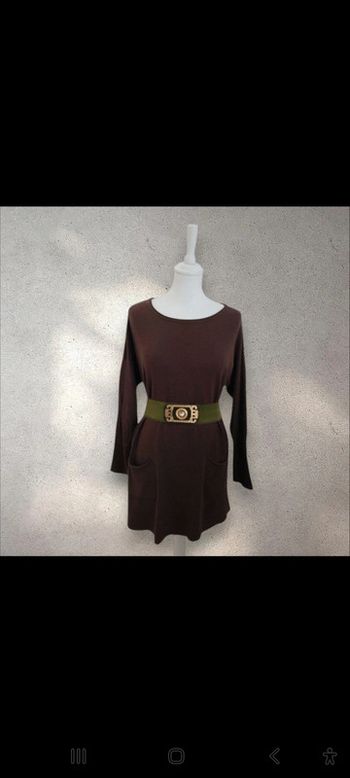 Robe pull manches longues marron taille M 38