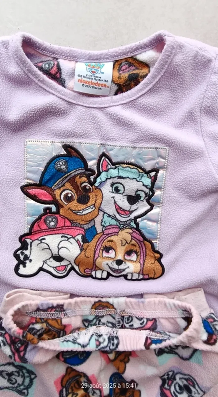 Pyjama 2 pièces Pat patrouille fille - 2/3 ans - photo numéro 6