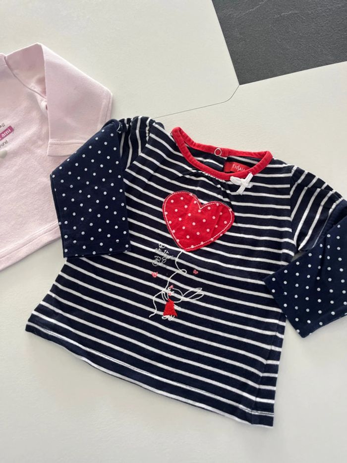 Lot de 2 tee shirts ML Tissaia 6 mois - photo numéro 2