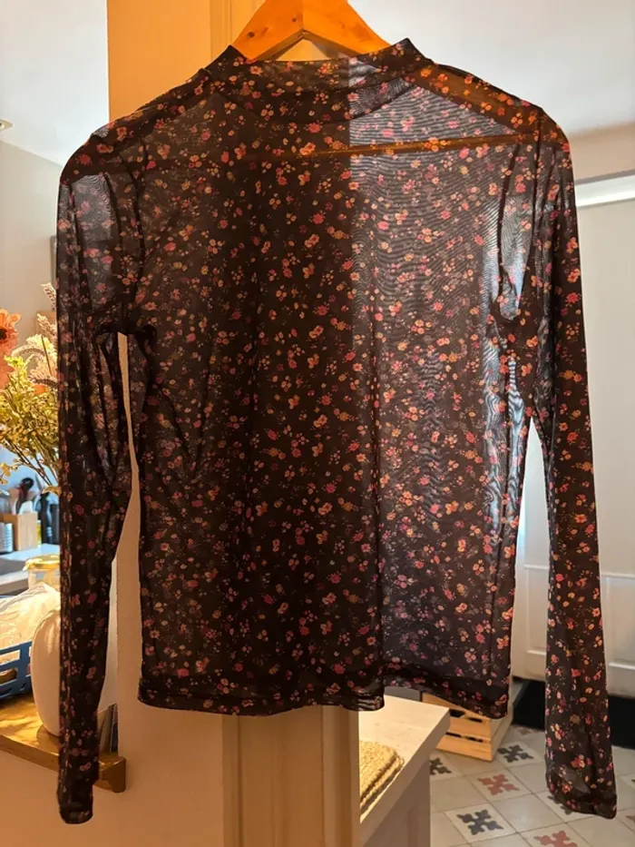 Top transparent fleuri Tally Weijl - Taille L - photo numéro 2
