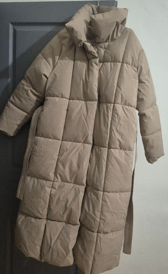 Doudoune longue beige