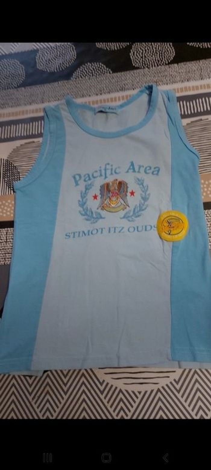 Débardeur garçon bleu 10 ans - photo numéro 2