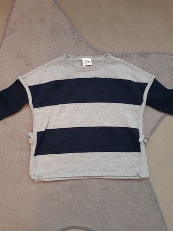 Pull gris et bleu 4 ans