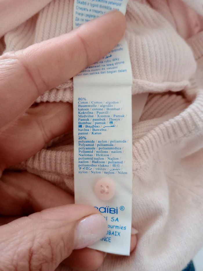 Babygros fille 9 mois  rose pâle c46 - photo numéro 6