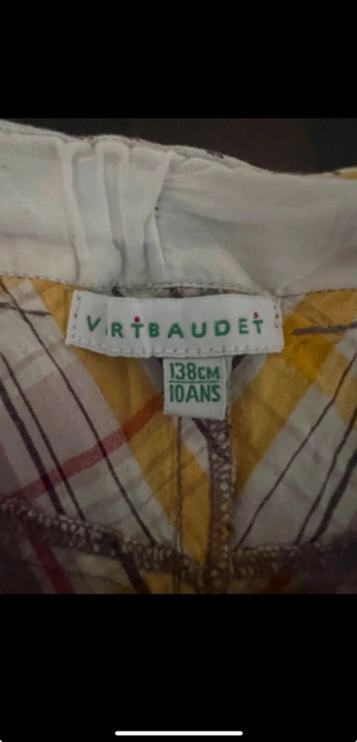 Ensemble short petit haut taille 10 ans vertbaudet parfait état 100% coton - photo numéro 4