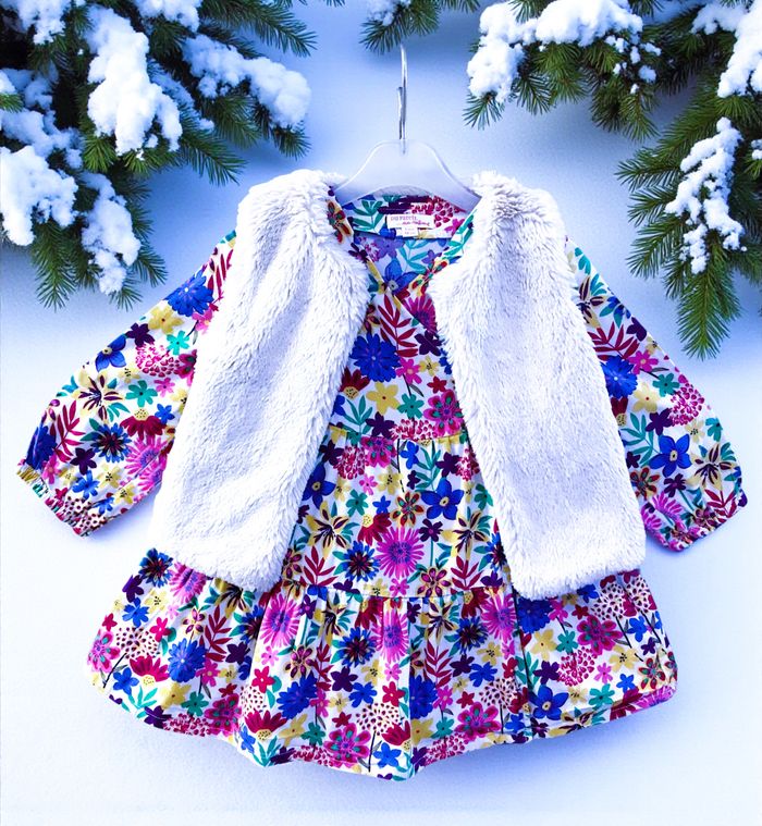 DPAM - ENSEMBLE 2P FILLE - ROBE & BOLÉRO RÉVERSIBLE MOTIF FLEURS & VOLANT 3A - photo numéro 3