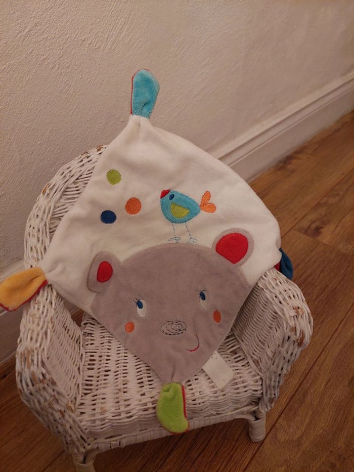 Doudou mouchoir ourson gris Nicotoy - photo numéro 2