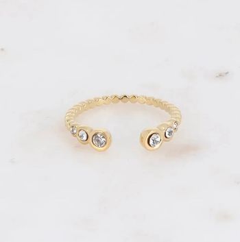 Bague ajustable et cristaux Swarovski