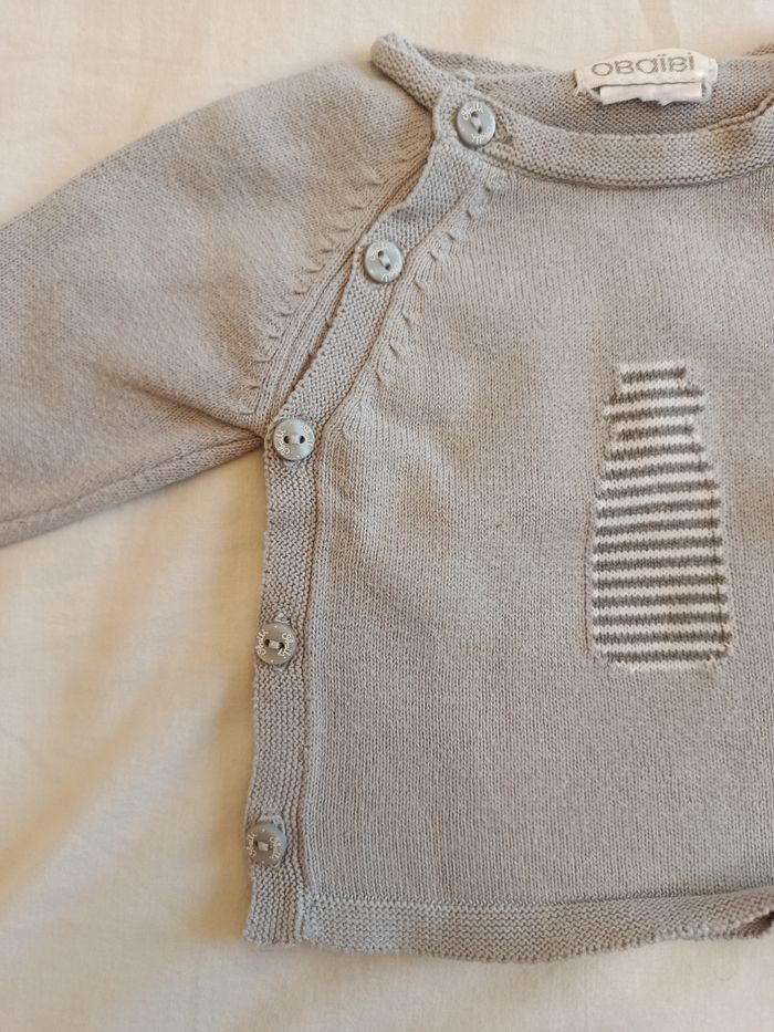 Pull gris 1 mois Obaïbi - photo numéro 4