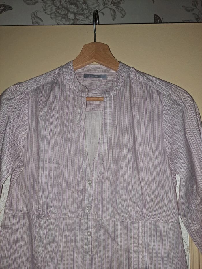 Chemise femme 3 suisses 36 bordeaux grise blanche 1 micro tache à peine visible - photo numéro 3