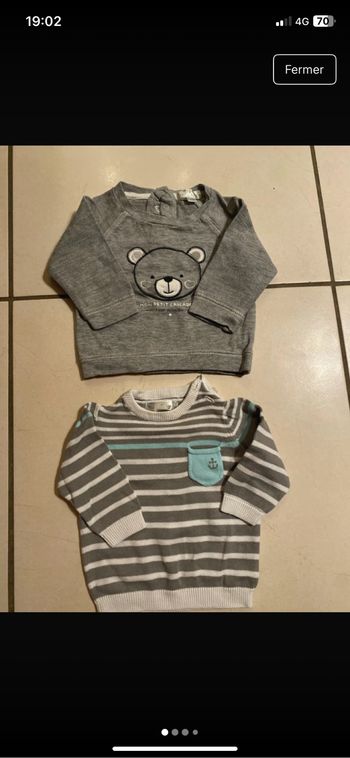 Tshirt et Pull 3 mois mes petits cailloux