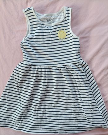Robe sans manches fille C&A blanc ligné 122 cm