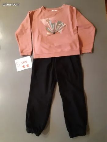 Sweat et pantalon molleton fille 5ans Orchestra