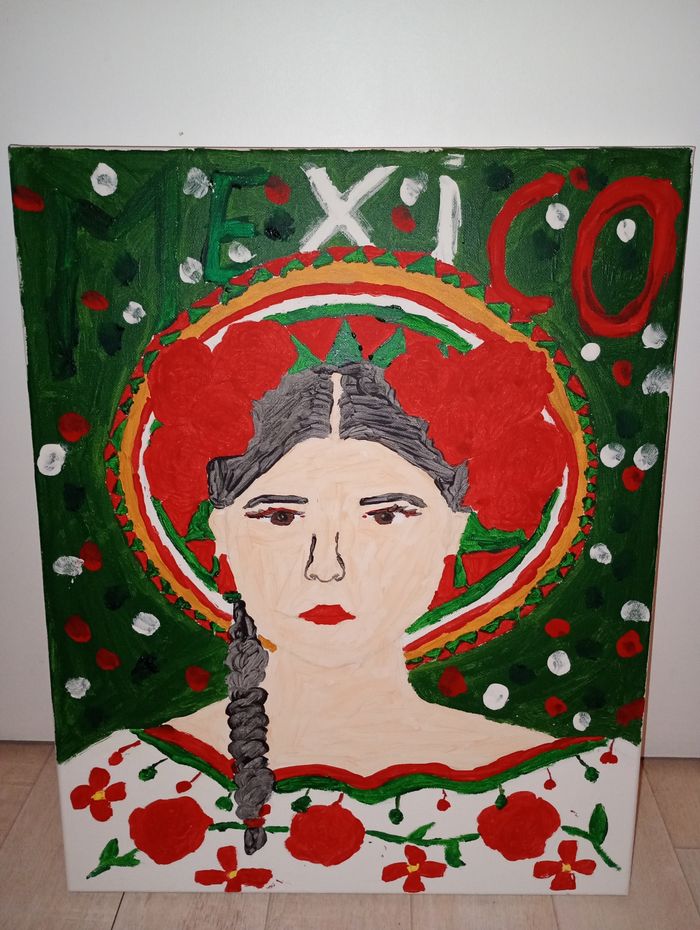Peinture sur toile femme mexicaine