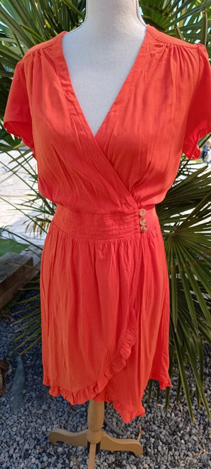 Robe portefeuille corail - photo numéro 3