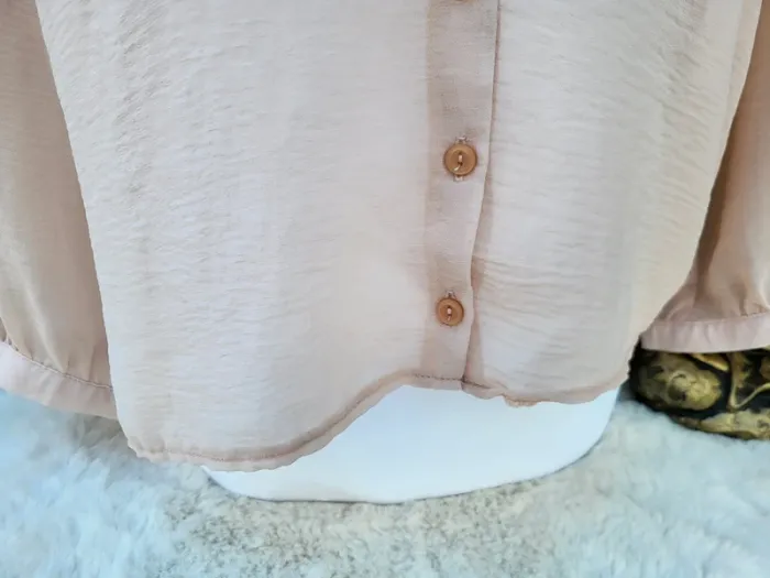 Chemise voile cravate asymétrique rose atmosphère taille 48 - photo numéro 5